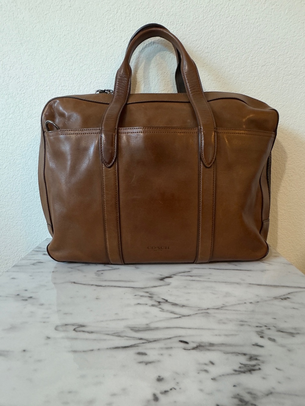 Coach Metropolitan Soft Brief in brown leather